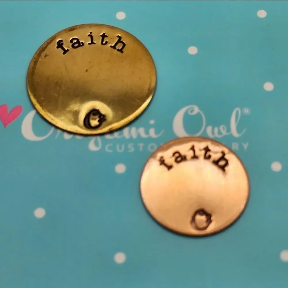 5/$21 🦉 O2 ORIGAMI OWL GOLD OR ROSE GOLD FAITH PLATE FOR LIVING LOCKETS - Picture 5 of 5